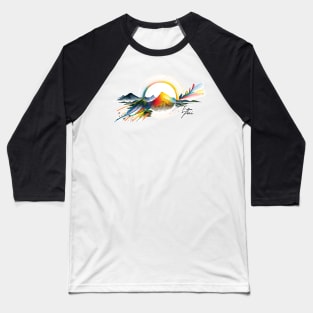 Rainbow Sunset over the Mountains - Beautiful Sunrise Baseball T-Shirt